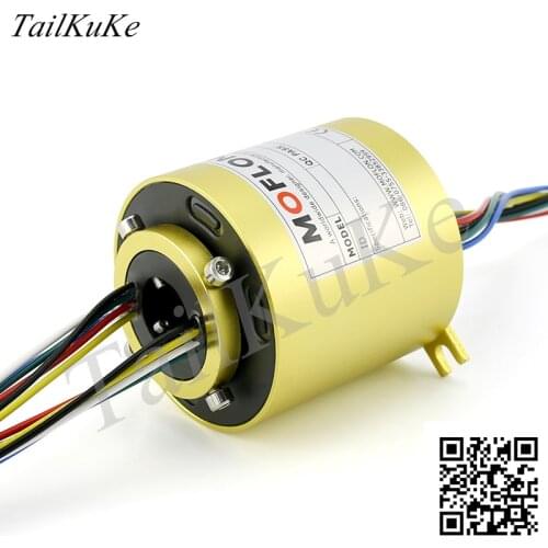 Slide ring rotating conductive collector brush through hole inner diameter 2 4 6 8 12 wire connector Slip contact ring