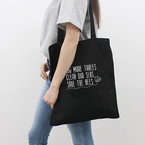 With Letter Print Kpop Shoulder Large Capacity Simple Shopping Bag Girls Hand Bag Women Package Bag Japan Literary Casual Cute
