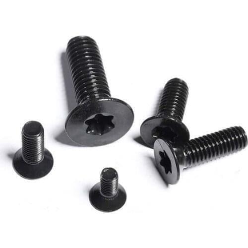 66pcs M4 torx screw bolt countersunk T&TX screws flat head bolts 304 stainless steel plum socket thread nails BLACK nail