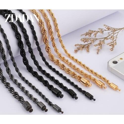 ZDADAN 2021 New Arrival 6mm Stainless Steel Twist Necklace For Men Women Party Jewelry Gifts Wholesale