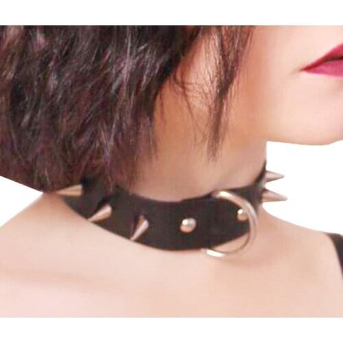 CKMORLS Sexy PU Leather Ring Collar Goth Neck Harness Woman Bdsm Bondage Collar Adjustable Choker Gothic Fetish Garter Belt