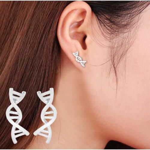 Yiustar Fashion Double Helix Earrings Women Cute DNA Earrings For Girl Gifts brinco Science Jewelry Geeky gift boucle d'oreille