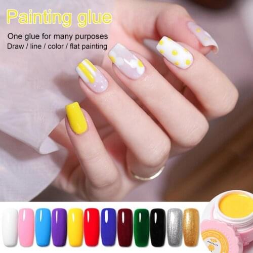 10ml Nail Polish Gel Varnish Shiny DIY UV Manicure 12 Colors Universal Nail Art Designed Polish Glue for Professional