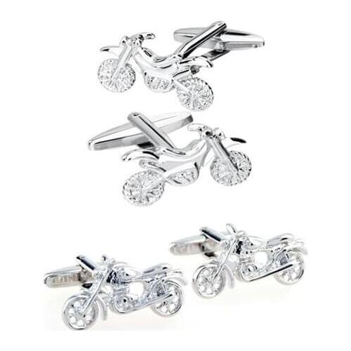 10pairs/lot Silver Motorcycle Cufflinks 2 Styles Shirt Cuff Bottons Wedding Cuff Links High Quality Fashion Jewelry Wholesale