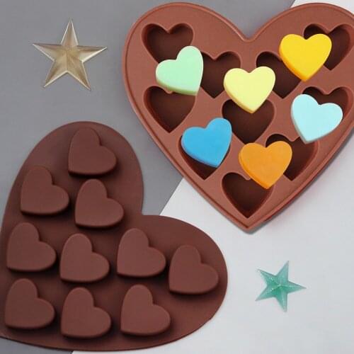 10 Cavity Love Heart Shaped Chocolate Silicone Mould Baking Mold Fondant Cake Chocolate Mold DIY Baking Tools