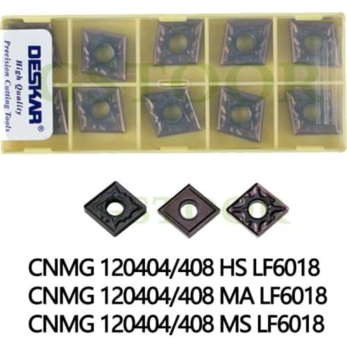 10PCS DESKAR CNMG120404-MA MS HS LF6018 CNMG120408-MA MS HS LF6018 Turning Tools Carbide inserts Suitable for stainless steel