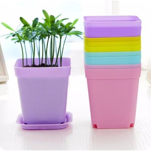 10PCS/SET Mini colorful plastic flower pot Pot Garden Balcony Flower Pot Holder Animal Plant Pots Balkon WYQ