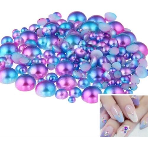 100Pcs/Pack ABS Imitation Pearls Half Round Flatback Resin Pearl Glue On Rhinestones Beads Nail Art Crafts Diy Decoration