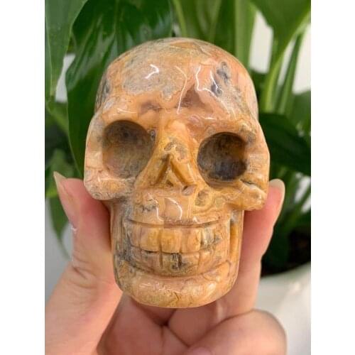 2" Natural crazy Agate crystal skull sculpted with Reiki healing skull as a home decoration 1pcs