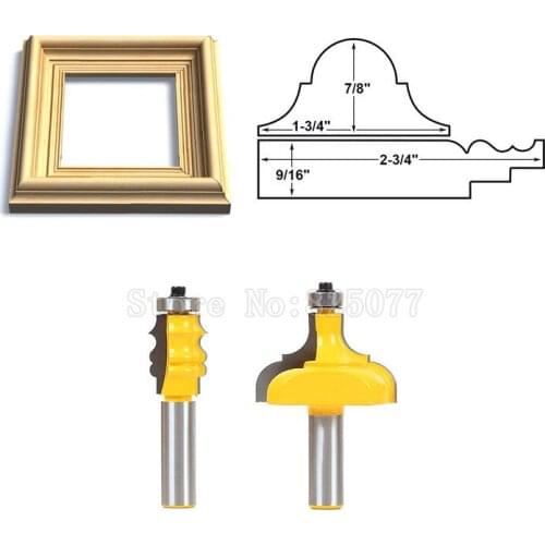 2Pcs 1/2" Shank Line Knife Picture Frame Router Bits Complete Set Woodworking Cutter Tenon Cutter Tools JF1482