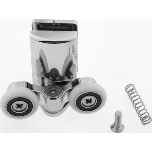 2 x Double Bottom Zinc Alloy Shower Door Rollers/Runners 20mm wheel dia L067