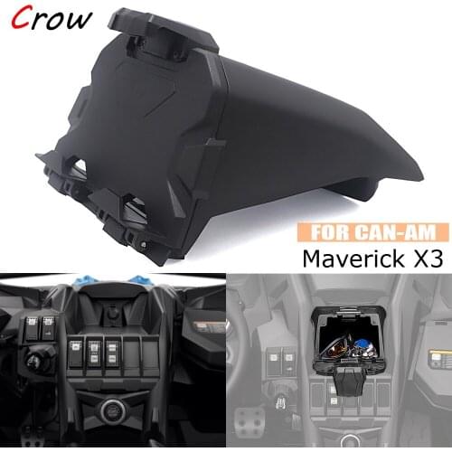 2017 2018 For Can Am Maverick X3 Models Black Electronic Device Holder With Integrated Storage