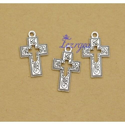 30pcs/lot--23x14mm, Antique silver plated cross charms,DIY supplies,Jewelry accessories