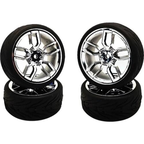 4pc/set Rim 12mm 1/10 Rubber tires&rims S3C + PP133 Car Model Accessories Fit 1:10 RC On Road Car