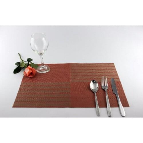 4pcs/lot PVC Placemat Non-Slip Table Mat Water-proof Dining Place Mats Plate Dish Pads Coaster Kitchen Accessories EJI 0803