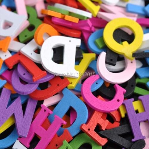 50pcs 20mm Mixed Letters Alphabet nonporous wooden charms decorative Scrapbooking Crafts Fit jewelry making JG-001