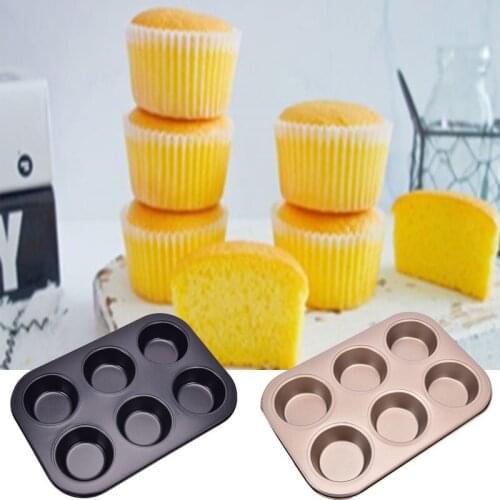 6 Cups Square Cupcake Pan Muffin Tray Cupcake Mold Muffin Pan Carbon Steel Baking Pan Non Stick Bakeware