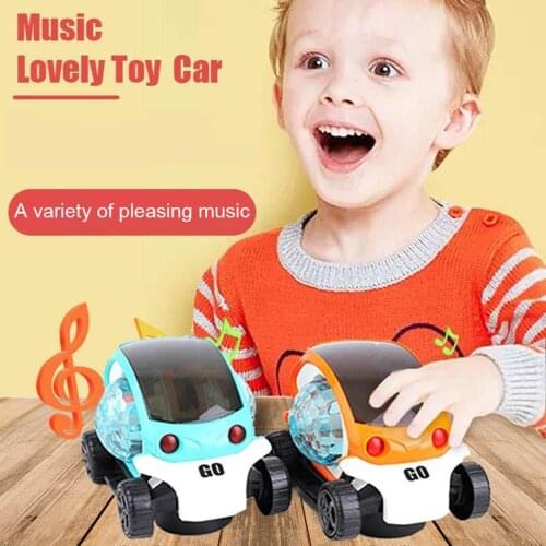 Space Capsule Car with Cool Lighting Music Projection Lamp Children Toy Gift Pull Back Car Mobile Vehicle Model Mini Cars Toys