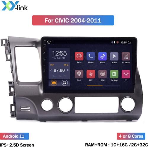 Android 8.1 car dvd multimedia player For Honda Civic 2004-2011 gps navigation radio video audio bluetooth usb no 2 din dvd dvr