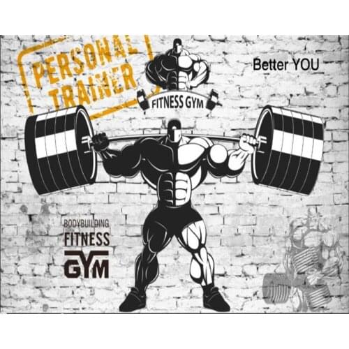 Beibehang Bar background behang papier peint mural 3d Custom Personalized Fitness Hercules on Brick Wall wall papers home decor
