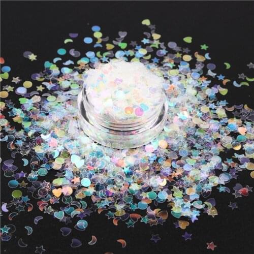 Mixed Star Heart Dots Moon Shapes Nail Glitter Sequins Paillette Laser Sequin Flakes Spangles Polish Manicure Accessories Decor