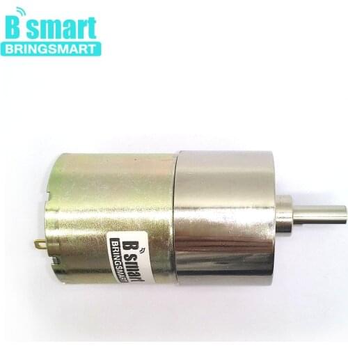 Bringsmart 5-600RPM 37GB520 DC Gear Motor Gearbox Reduction Reversible 24V Reducer 12V Micro Motor High Torque Smart Parts DIY