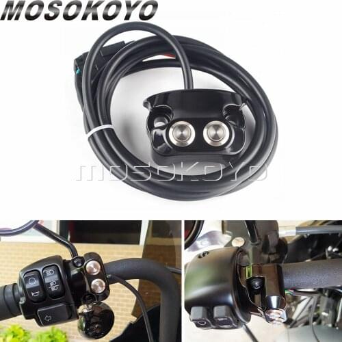 Cafe Racer 1'' Handlebar Mount Switches For Harley Retro Motorcycle XL FXD V-ROD Air Ride Switch Controller Switch Housing Black