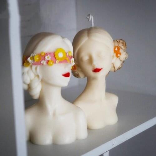 Elegant Girl Shape Silicone Candle Mold Female Body Creative Design 3D Statue Beewax Aroma Making Soap Plaster Home Decor Mould