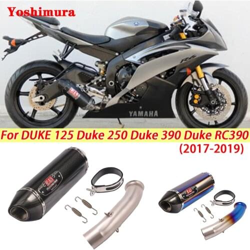 Yoshimura Muffler For DUKE 125 250 Duke 390 Duke RC390 Motorcycle Exhaust Escape Moto Modified Middle Link Pipe Stainless Steel