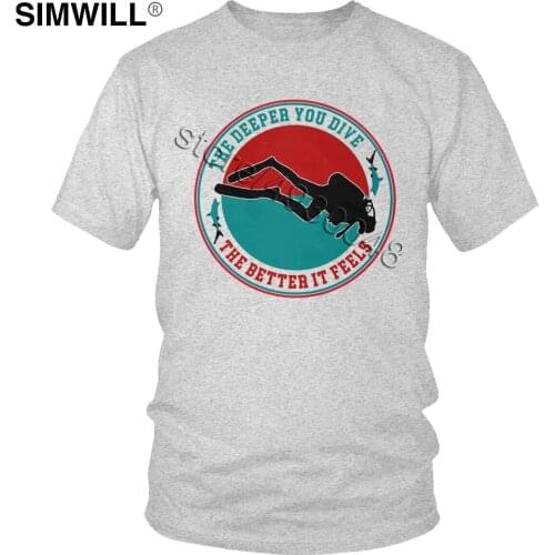 Urban Scuba Drive Tee Mens Trendy Short Sleeve Cotton T Shirts Round Neck Sport Diver T-Shirt Oversize Trend Fashion Tops Gift