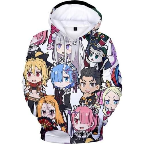 3D print Anime Re:zero Twin Maid Ram Rem Men/women Hoodies Sweatshirts Long Sleeve 2020 Casual Harajuku Hip Hop Pullover Hooded