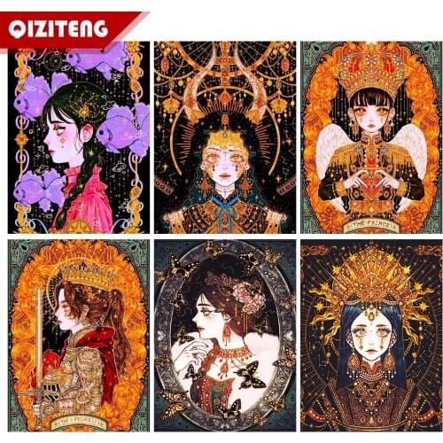 Full Square/Round Cartoon Diamond Painting Lolita Portrait 5D DIY Rhinestone Mosaic Embroidery Kit Home Decoration High Quality