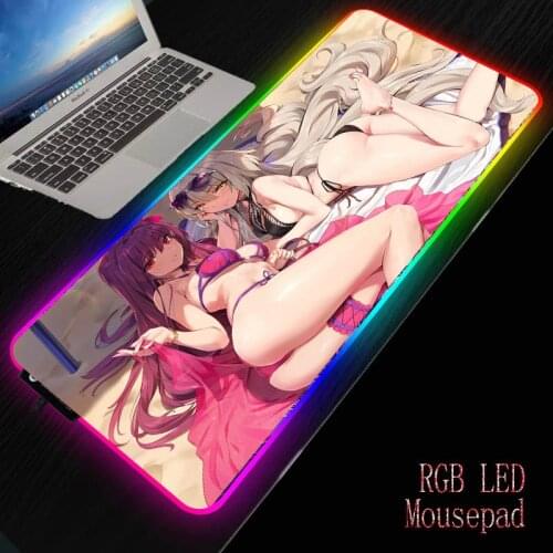 Sexy Anime Breast Ass LED Light Gaming Mouse Pad RGB Soft Large Keyboard Cover Rubber Base Computer Carpet Desk Mat PC Game XXL