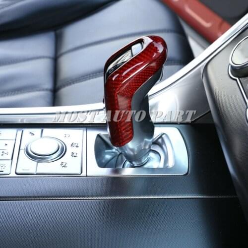 Red Carbon Fiber Interior Gear Shift Knob Head Cover For Jaguar E Pace 2018-2021 Car Accessories Car Styling Car Trim Car Parts