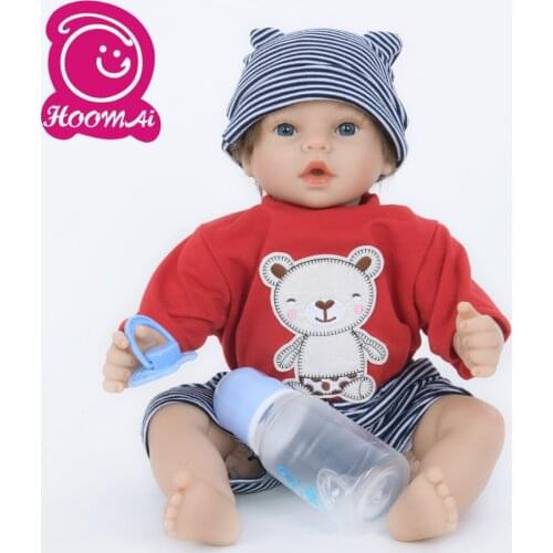 Fantasy Bebe Reborn Newborn Baby Dolls Soft Silicone Stuffed Collectible Baby 45CM Toy Doll For Toddler Christmas Present 18Inch