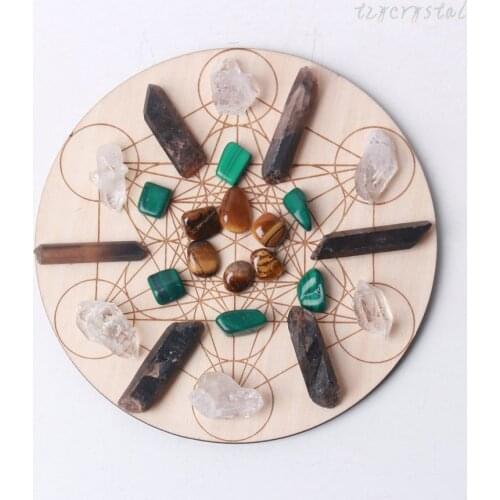 Meditation Crystal Grid Altar Gem Energy Healing Set