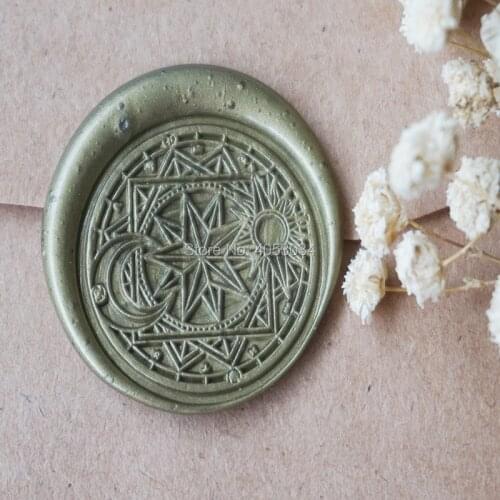 Sun and Moon Magic Pattern Metal Stamp/ Star Sun Cardcaptor Sakura Power Wax Seal Stamp/wedding wax seal stamp