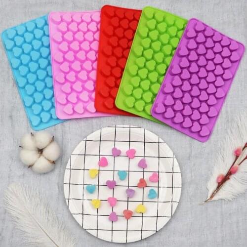 Mini 55 Holes Non-stick Silicone Chocolate Cake Mold Love Heart Shaped Chocolate Mold Bakeware Baking Mousse Jelly Mould LX1874