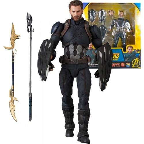 In stock 6 inch The Avengers Comic mafex Marvel 1/12 Captain America Model Toy Action Figures Toys For Children Gift