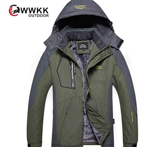 Male Outdoor Jacket Thick One Piece Plus Velvet Cold Custom Version Ski Mountaineering Adventure Snow Jacket Water Repellent Old