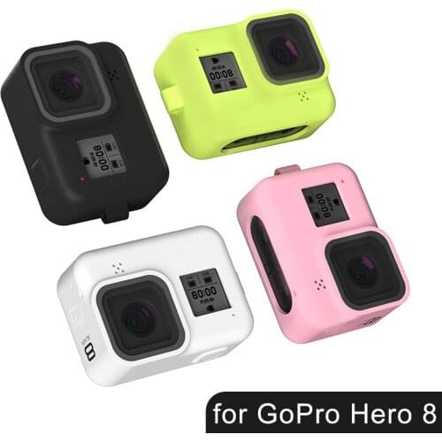 Soft Silicone Case+Hand Strap for GoPro Hero 8 Protective Frame Full Skin Housing Cover for Go Pro 8 Action Camera Accessories