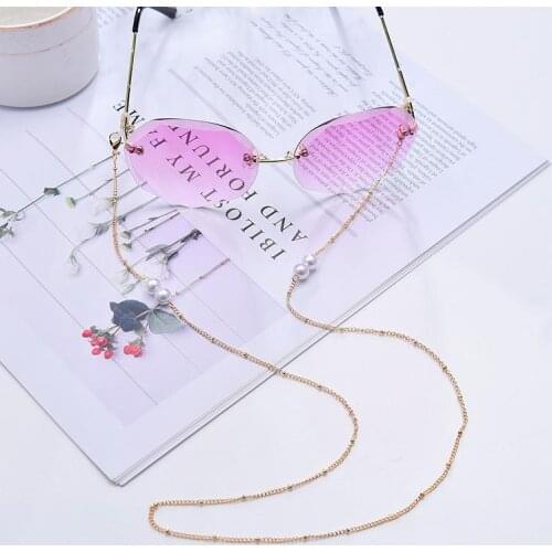 New Simple 2+2 Pearls Mask Ear Hanging Rope Lanyard Necklace Temperament Face Mask Glasses Chain Holder Traceless Two Hooks