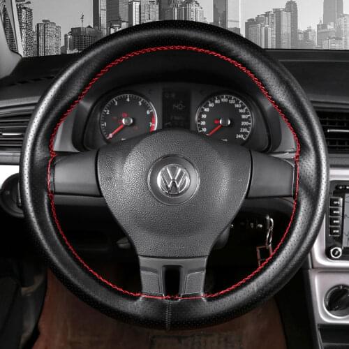 Car Steering Wheel Braid Cover Soft Texture Car Cover with Needles and Thread Artificial Leather Diameter 38cm Car Styling Cover