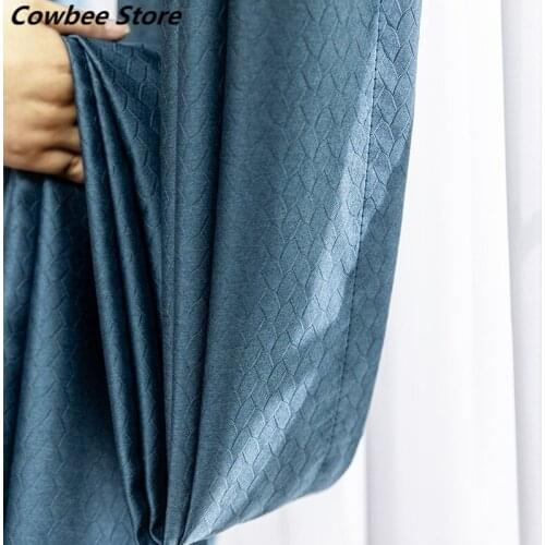 New thickened modern full blackout curtains for living room bedroom heat insulation cloth simple curtain
