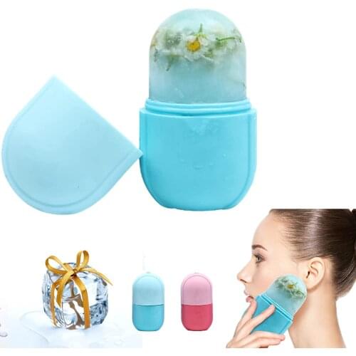 Face Roller Gua Sha Ice Massager Skin Care Tools Facial Cube Capsule Box Remove Fine Lines Shrink Pores Reduce Acne