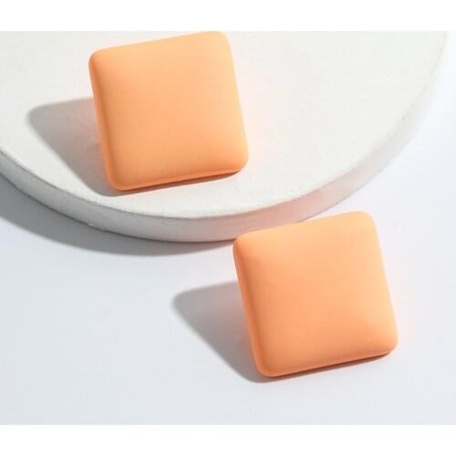 Dvacaman New Colourful Geometric Square Earrings Korean Candy Color Enamel Stud Earrings for Women Fashion Summer Simple Jewelry