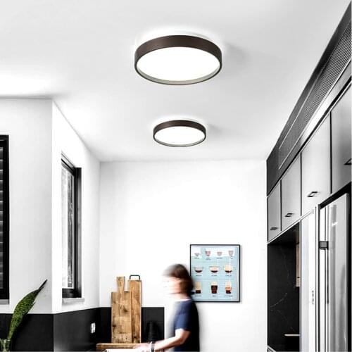 Modern minimalist round bedroom ceiling lamp Nordic style LED suction hotel bedroom RC dimmable lighting decoration lamp