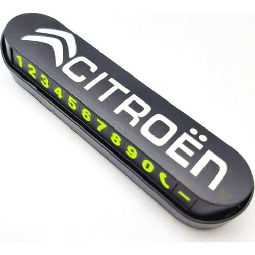 Luminous Car Temporary Parking Card Sticker Phone Number Card Plate For Citroen C1 C3 C4 C5 Xsara Grand Picasso Accessories