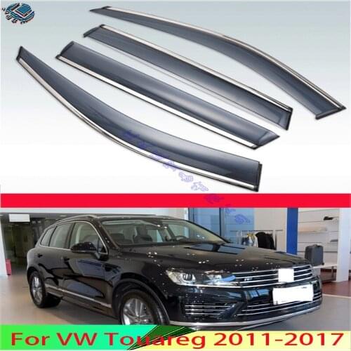 For VW Touareg 2011-2017 ABS Plastic Window Wind Deflector Visor Rain/Sun Guard Vent
