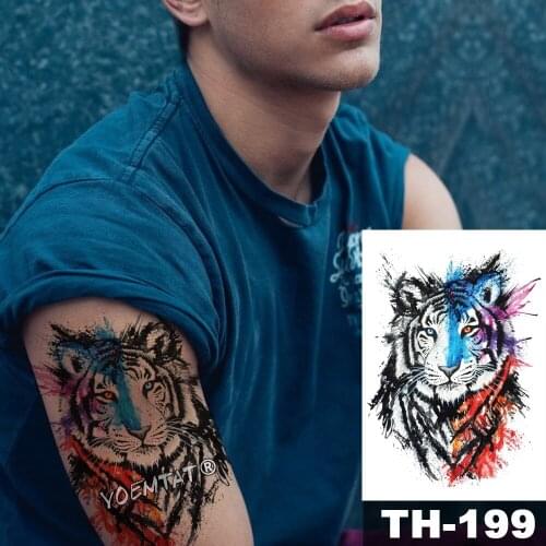 Waterproof Temporary Tattoo Sticker Ink yin and yang tiger pattern animals Water Transfer body art flash fake tatoo